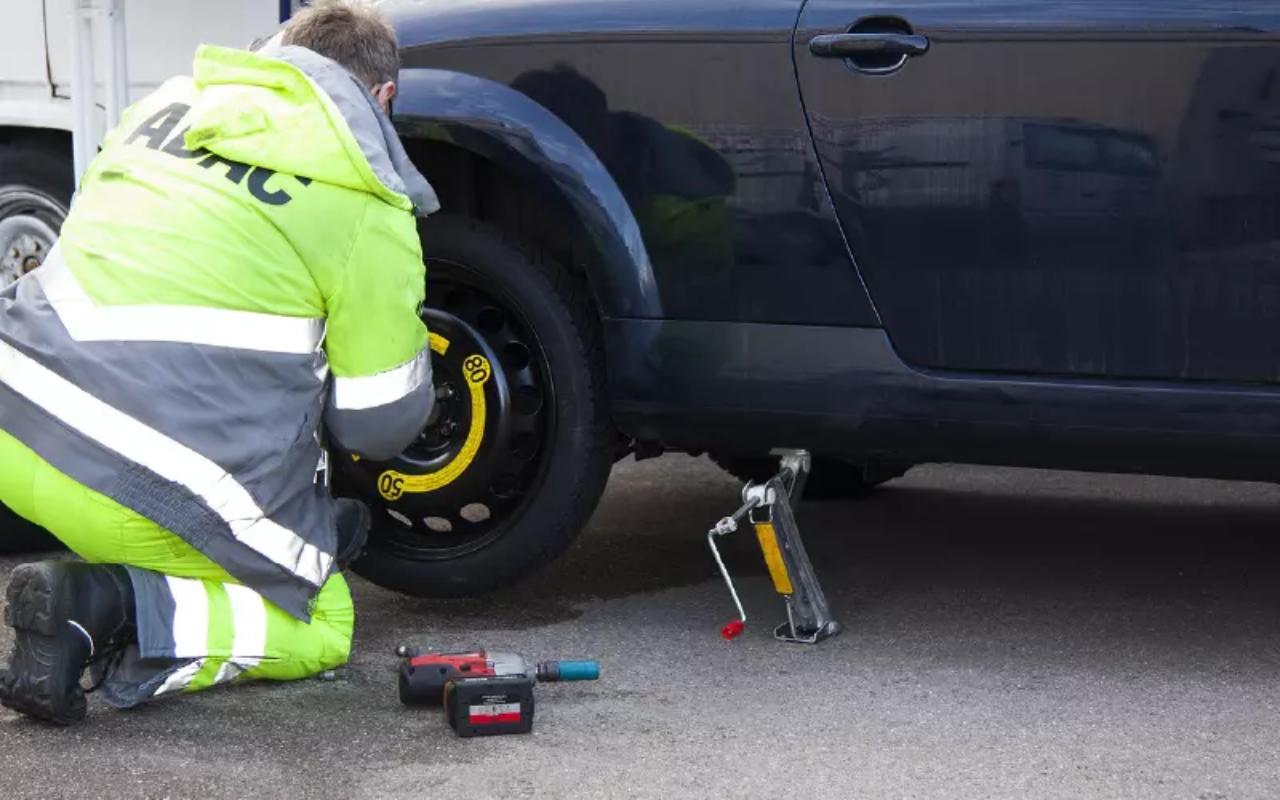 how to jack up a tire on uneven surface